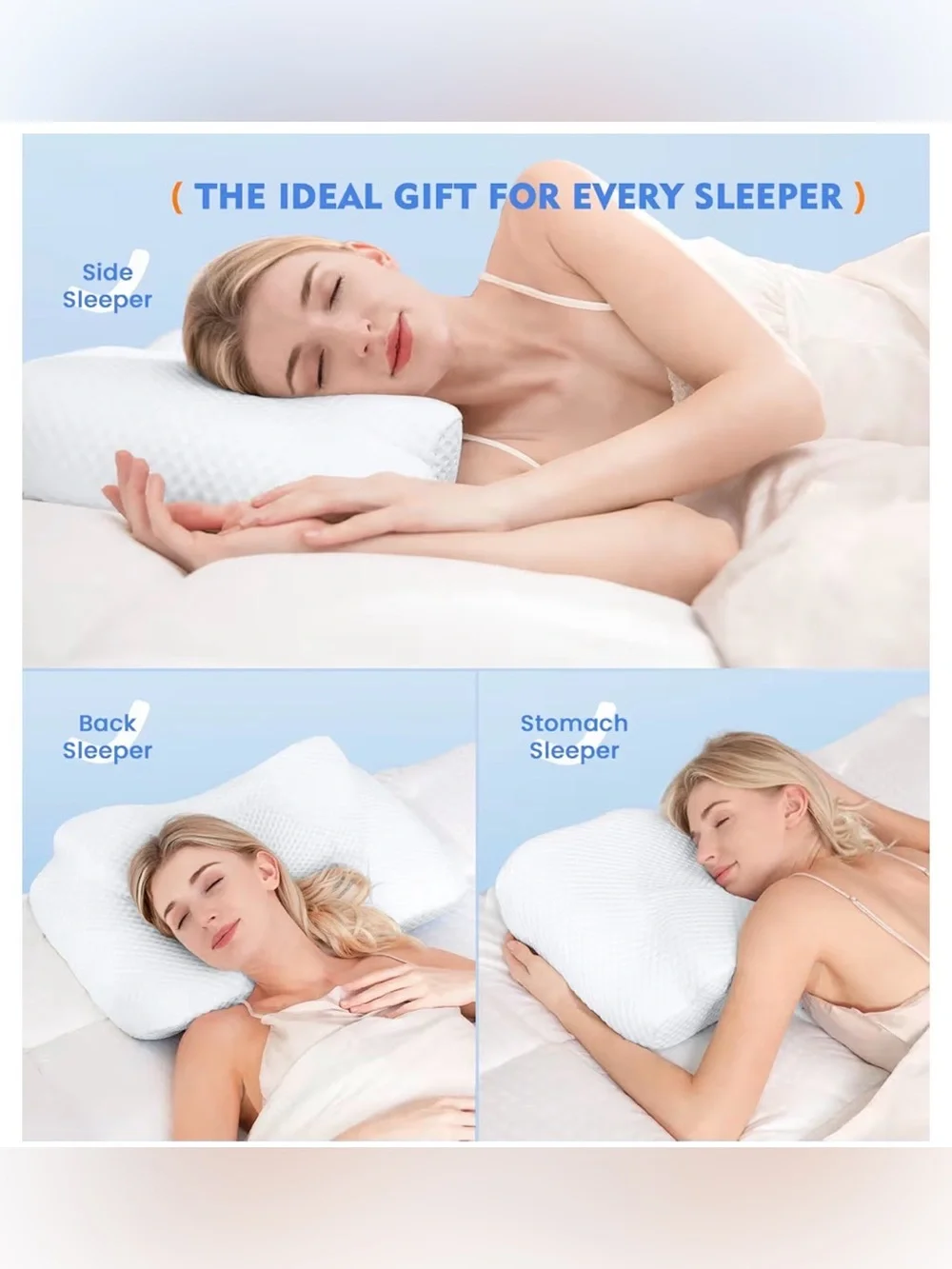 Cervical Pillow for Neck Pain Relief, Hollow Design Odorless Memory Foam Pillows